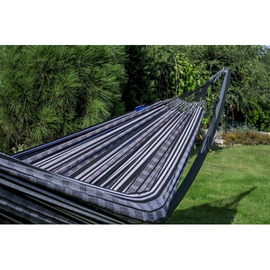 Potenza Pereira Double Hängematte mit Verzinkter Tytan Gestell für 2 Personen, Hängematte- 230x160, 200kg I Cocoon – Zebra